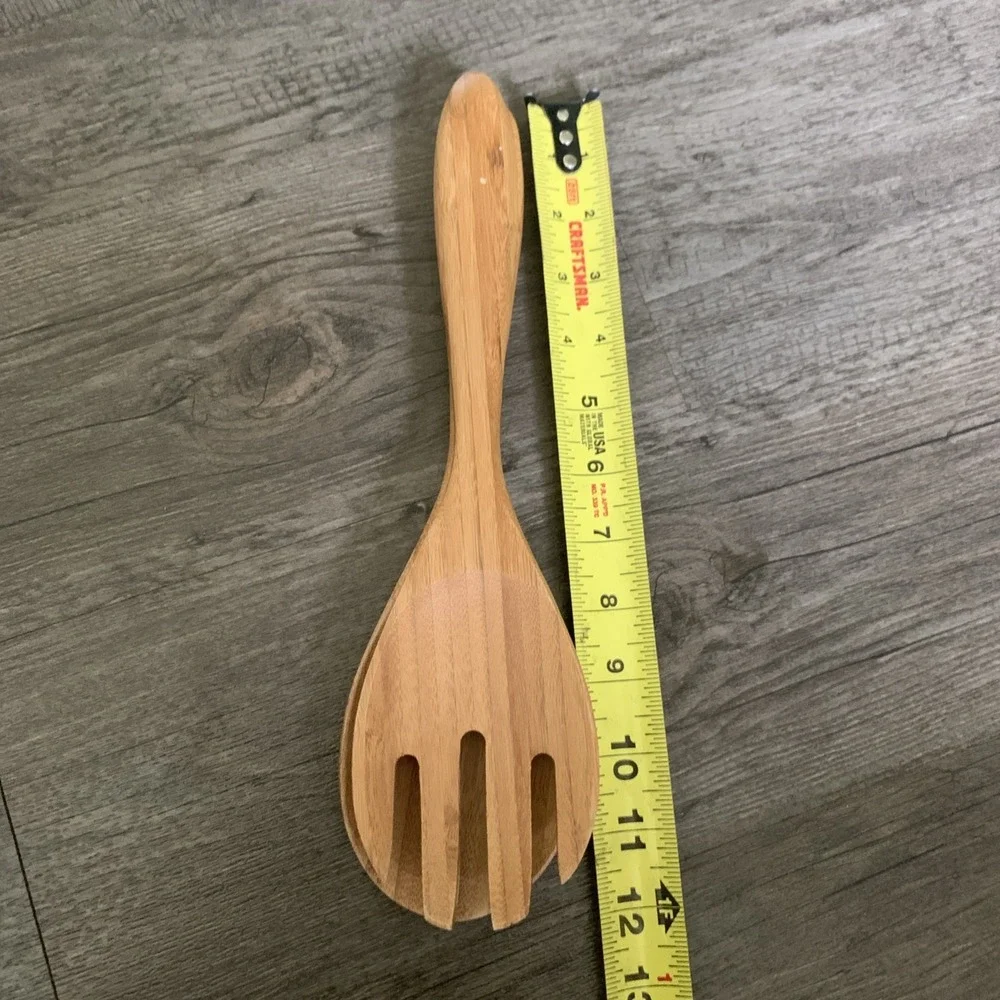 Lipper International 3-Piece Bamboo Salad Bowl Set with Servers 12in